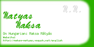 matyas maksa business card